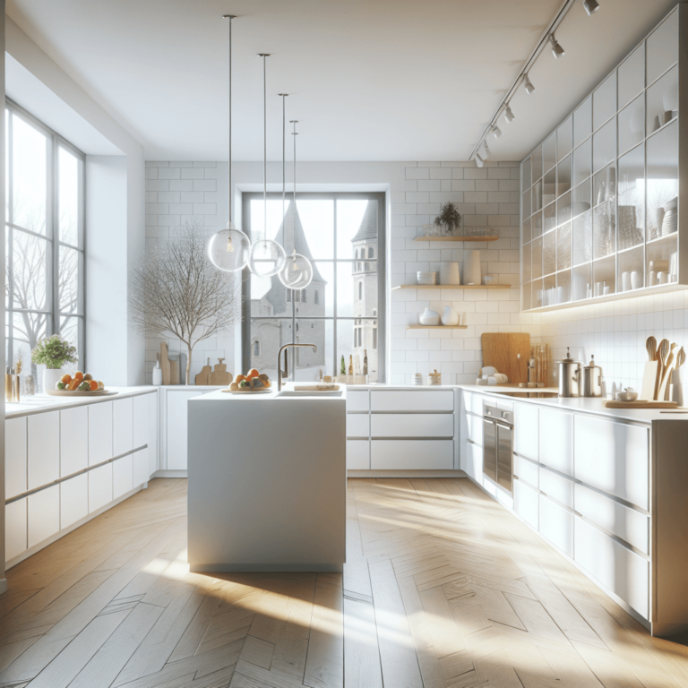 weiße Küche im skandinavischen Stil-Düsseldorf